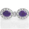 Image 2 : 16.0 ctw Tanzanite & Diamond Bracelet 14k White Gold - REF-436R4K