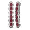 Image 2 : 9.85 ctw Ruby & Diamond Earrings 18K White Gold - REF-236X9A