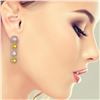 Image 3 : 6.18 ctw Canary & Diamond Micro Pave Earrings 18K Rose Gold - REF-665F8M