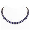 Image 1 : 66.67 ctw Sapphire & Diamond Necklace 14K Yellow Gold - REF-718A2N