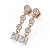 Image 1 : 2.5 ctw Princess Cut Diamond Earrings 18K Rose Gold - REF-321Y8X