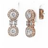 Image 3 : 2 ctw Cushion & Marquise Cut Diamond Earrings 18K Rose Gold - REF-258M9G