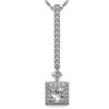Image 1 : 1.3 ctw Princess Cut Diamond Designer Necklace 18K White Gold - REF-157W2H