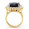 Image 2 : 14.02 ctw Blue Sapphire & Diamond Ring 14k Yellow Gold - REF-145H5R