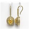 Image 2 : 15.44 ctw Canary Citrine & Diamond Victorian Earrings 14K Yellow Gold - REF-306K2Y
