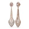 Image 2 : 8.85 ctw Morganite & Diamond Earrings 18K Rose Gold - REF-589F3M