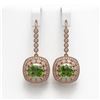 Image 1 : 14.1 ctw Tourmaline & Diamond Victorian Earrings 14K Rose Gold - REF-331K5Y