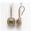 Image 2 : 14.1 ctw Tourmaline & Diamond Victorian Earrings 14K Rose Gold - REF-331K5Y