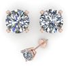 Image 2 : 1.50 ctw VS/SI Diamond Stud Designer Earrings 14k Rose Gold - REF-198Y9X