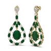 Image 2 : 25.7 ctw Emerald & Diamond Earrings 18K Yellow Gold - REF-672M8G
