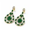 Image 3 : 25.7 ctw Emerald & Diamond Earrings 18K Yellow Gold - REF-672M8G
