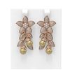 Image 1 : 3.05 ctw Diamond & Pearl Earrings 18K Rose Gold - REF-328F2M