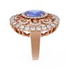 Image 2 : 6.51 ctw Tanzanite & Diamond Ring 18K Rose Gold - REF-345K5Y