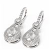 Image 3 : 3.99 ctw Oval Diamond Earrings 18K White Gold - REF-774X2A
