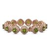 Image 2 : 33.05 ctw Tourmaline & Diamond Victorian Bracelet 14K Rose Gold - REF-982X8A