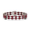 Image 1 : 34.17 ctw Ruby & Diamond Bracelet 14K White Gold - REF-269F2M