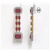 Image 2 : 11.98 ctw Ruby & Diamond Earrings 14K Yellow Gold - REF-214K8Y