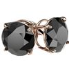 Image 3 : 5.15 ctw Fancy Black Diamond Solitaire Stud Earrings 10k Rose Gold - REF-82H2R