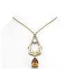 Image 1 : 12.4 ctw Canary Citrine & Diamond Necklace 18K Yellow Gold - REF-735F5M