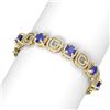 Image 2 : 26.1 ctw Sapphire & Diamond Bracelet 18K Yellow Gold - REF-764N5F