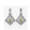 Image 1 : 5.13 ctw Fancy Yellow Diamond Earrings 18K White Gold - REF-517K8Y