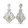 Image 2 : 5.13 ctw Fancy Yellow Diamond Earrings 18K White Gold - REF-517K8Y