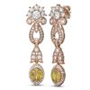 Image 2 : 7.88 ctw Canary Citrine & Diamond Earrings 18K Rose Gold - REF-467R3K