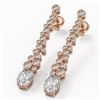 Image 1 : 2.5 ctw Oval Cut Diamond Designer Earrings 18K Rose Gold - REF-351G9W
