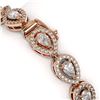 Image 3 : 8.58 ctw Pear Cut Diamond Micro Pave Bracelet 18K Rose Gold - REF-723H2R
