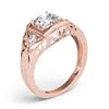 Image 3 : 0.6 ctw Certified VS/SI Diamond Antique Ring 18k Rose Gold - REF-99M2G