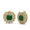Image 2 : 12.55 ctw Emerald & Diamond Earrings 18K Yellow Gold - REF-360X2A