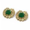 Image 3 : 12.55 ctw Emerald & Diamond Earrings 18K Yellow Gold - REF-360X2A