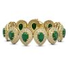Image 1 : 56.04 ctw Emerald & Diamond Victorian Bracelet 14K Yellow Gold - REF-1745R5K