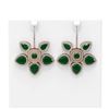 Image 1 : 31.28 ctw Emerald Diamond Earrings 18K Rose Gold - REF-687K3Y