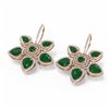 Image 3 : 31.28 ctw Emerald Diamond Earrings 18K Rose Gold - REF-687K3Y