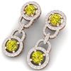 Image 1 : 4 ctw SI/I Fancy Yellow Diamond Earrings 18K Rose Gold - REF-390Y2X