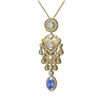 Image 3 : 7.04 ctw Tanzanite & Diamond Necklace 18K Yellow Gold - REF-781W8H