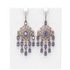 Image 1 : 19.07 ctw Tanzanite & Diamond Earrings 18K Rose Gold - REF-600K2Y