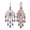 Image 2 : 19.07 ctw Tanzanite & Diamond Earrings 18K Rose Gold - REF-600K2Y
