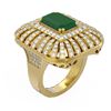 Image 1 : 8.52 ctw Emerald & Diamond Ring 18K Yellow Gold - REF-384G4W