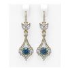 Image 1 : 5.27 ctw Intense Blue Diamond Earrings 18K Yellow Gold - REF-618H2R