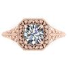 Image 1 : 1 ctw Solitaire Certified VS/SI Diamond Ring Art Deco 14k Rose Gold - REF-307M2G