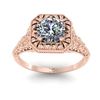 Image 3 : 1 ctw Solitaire Certified VS/SI Diamond Ring Art Deco 14k Rose Gold - REF-307M2G