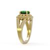 Image 3 : 2.69 ctw Certified Emerald & Diamond Victorian Ring 14K Yellow Gold - REF-104G9W