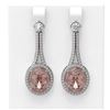 Image 1 : 12.13 ctw Morganite & Diamond Earrings 18K White Gold - REF-527X3A