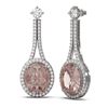 Image 2 : 12.13 ctw Morganite & Diamond Earrings 18K White Gold - REF-527X3A