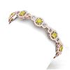 Image 1 : 12 ctw SI/I Fancy Yellow Diamond Bracelet 18K Rose Gold - REF-930F2M