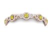 Image 2 : 12 ctw SI/I Fancy Yellow Diamond Bracelet 18K Rose Gold - REF-930F2M