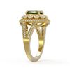 Image 3 : 4.25 ctw Certified Tourmaline & Diamond Victorian Ring 14K Yellow Gold - REF-132N8F