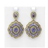 Image 1 : 17.44 ctw Tanzanite & Diamond Earrings 18K Yellow Gold - REF-374W8H